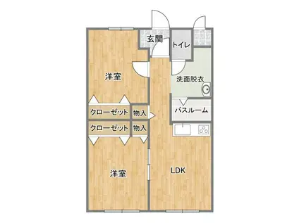 ベルメゾン蔦(2LDK/4階)の間取り写真