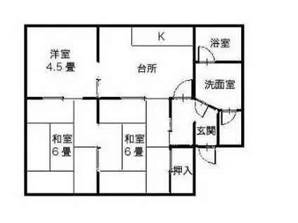 ハイツ龍翔(3DK/2階)の間取り写真