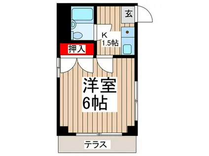 NTH狭山(1K/1階)の間取り写真