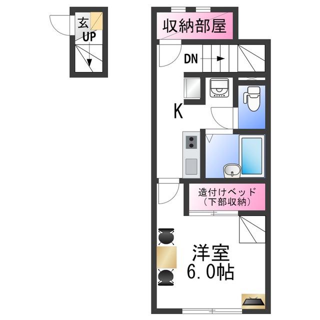 レオネクストGRAND ONE(1K/2階)の間取り写真