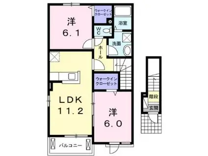 メゾン・チトセA(2LDK/2階)の間取り写真