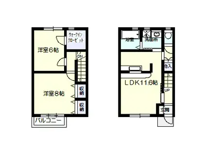 プティ・オランジュ(2LDK/1階)の間取り写真