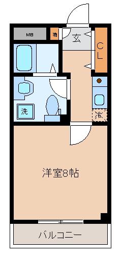 C-ARK神戸西(1K/3階)の間取り写真
