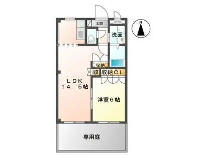 レコルテ(1LDK/1階)の間取り写真