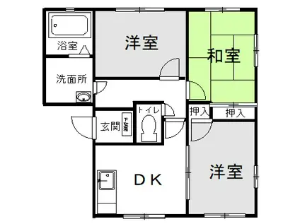 パインフィルズF(3DK/2階)の間取り写真