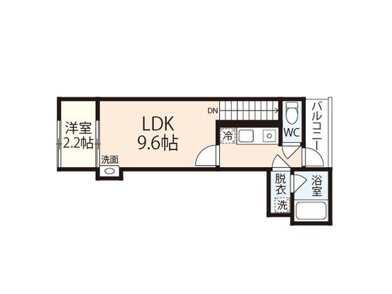 M TERRACE藤垂園 弐番館(1LDK/2階)の間取り写真
