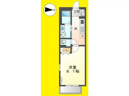 平塚市宮の前マンション(1K/1階)の間取り写真