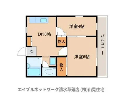 フォーレスト聖(2DK/2階)の間取り写真