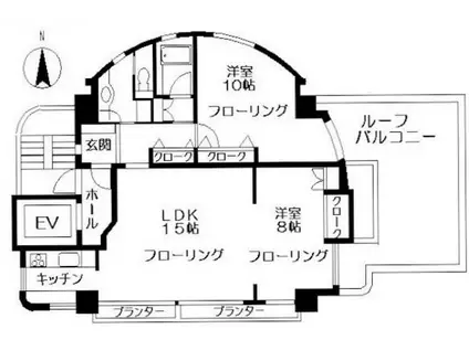 パラッツオ大山(2LDK/3階)の間取り写真