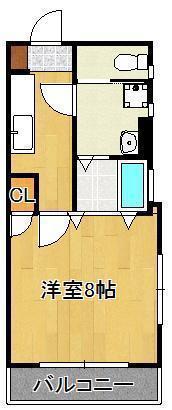 エステート和光(1K/2階)の間取り写真