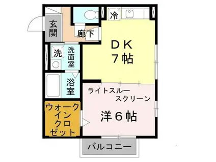 ビアンコ フォレスタ(1DK/1階)の間取り写真