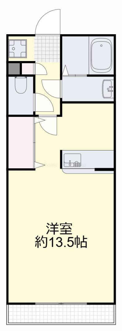 ヴィクトワール南方(ワンルーム/4階)の間取り写真