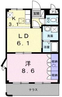 エクレセンス(1LDK/1階)の間取り写真