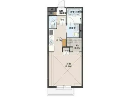 フィカーサイシイII(ワンルーム/2階)の間取り写真