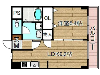 ヴィラコンフォート(1LDK/2階)の間取り写真
