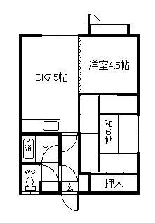 コーポたかはし(2DK/2階)の間取り写真