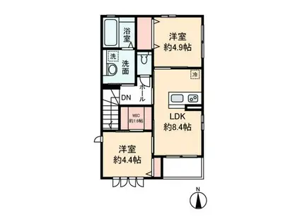 ハイム瀧A(2LDK/2階)の間取り写真