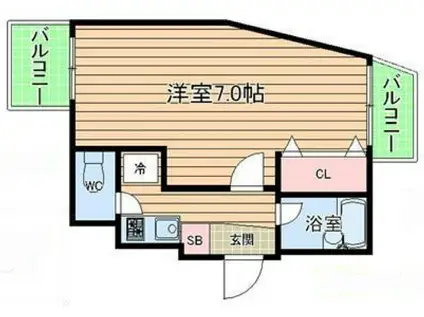 ディナスティ福嶋(1K/7階)の間取り写真