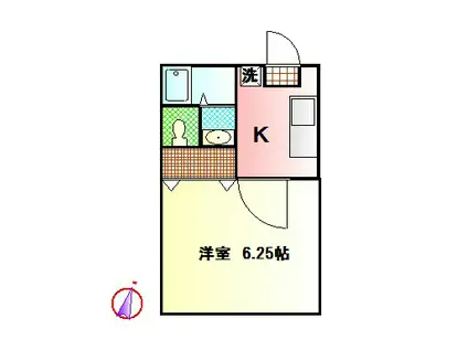 第二コーポ秀美(1K/2階)の間取り写真