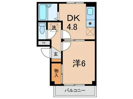 サルナートいずみ(1DK/1階)の間取り写真