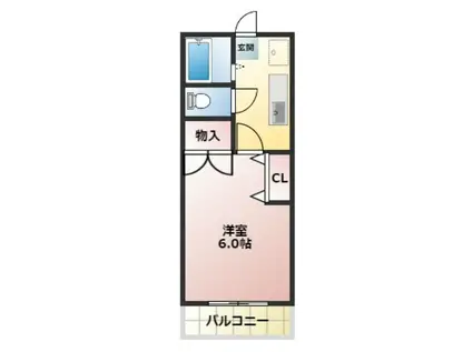 シャルムFI(1K/1階)の間取り写真