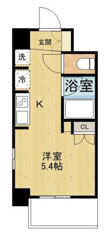 レジディア川崎(1K/6階)の間取り写真
