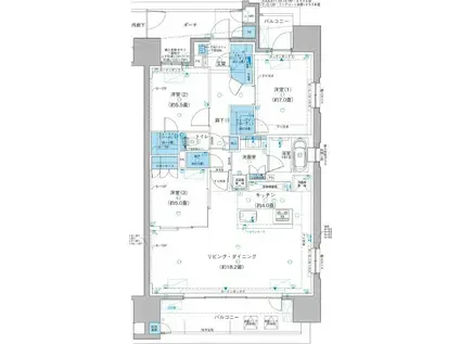 クレアホームズ天竜川駅前(3LDK/10階)の間取り写真