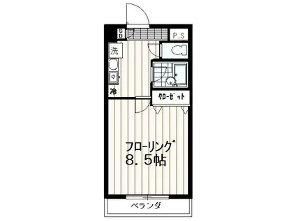 ルピナス10(1K/1階)の間取り写真