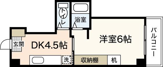 ハーシオンフルタI(1DK/3階)の間取り写真