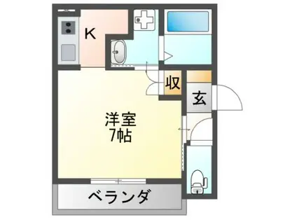 PILAR(1K/1階)の間取り写真