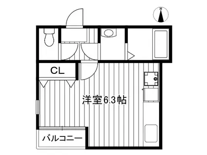 ステラコート(ワンルーム/1階)の間取り写真