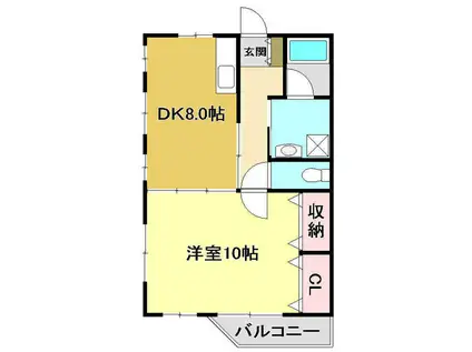 シグナルハウス(1DK/4階)の間取り写真