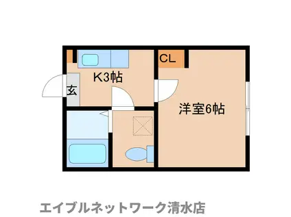 コージーハウス(1K/2階)の間取り写真