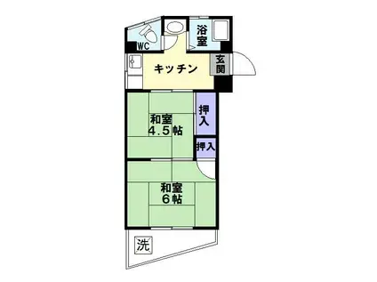 石井マンション(2K/4階)の間取り写真