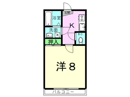 コーポ光(1K/1階)の間取り写真