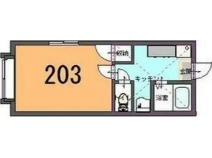 ASTRAL I(1K/2階)の間取り写真