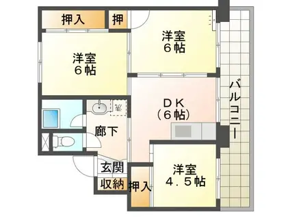 ビレッジハウス春日II(3DK/3階)の間取り写真