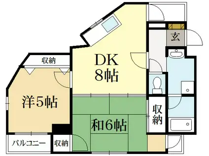 エクセレント修学院(2DK/4階)の間取り写真