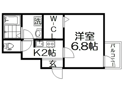 AREGLIA枚方公園(1K/3階)の間取り写真