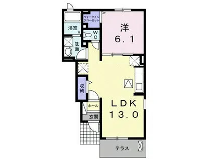 セレッソ・アンジュII(1LDK/1階)の間取り写真