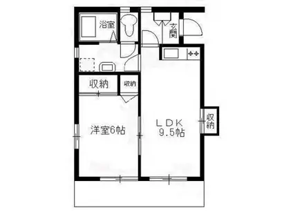 エクセル弦巻(1LDK/2階)の間取り写真
