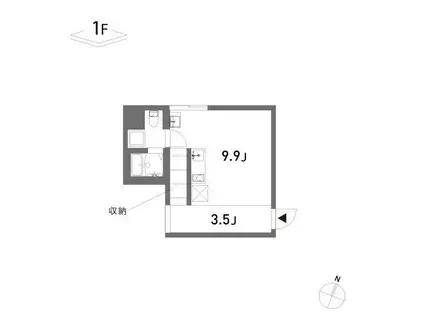 COLLAGE HOUSE(ワンルーム/1階)の間取り写真