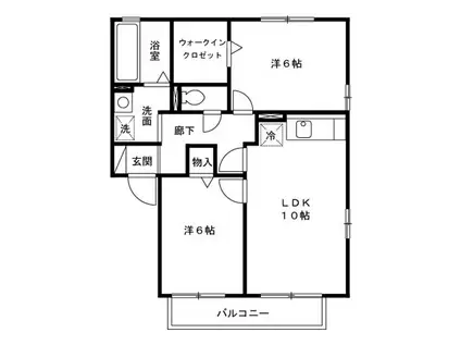 リビングタウン将監B棟(2LDK/2階)の間取り写真