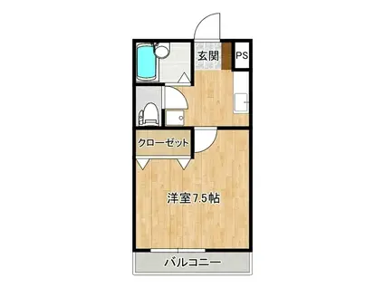 メゾン・デ・フロール(1K/2階)の間取り写真