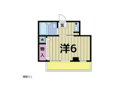 M・Kビル竹の塚(1K/3階)の間取り写真