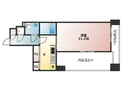 レジディア江坂旧グレンパーク江坂(ワンルーム/3階)の間取り写真