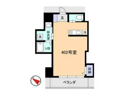 シャトレ中野新橋(ワンルーム/4階)の間取り写真