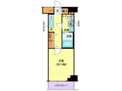 クレヴィスタ豊洲ベイサイドII(1K/2階)の間取り写真