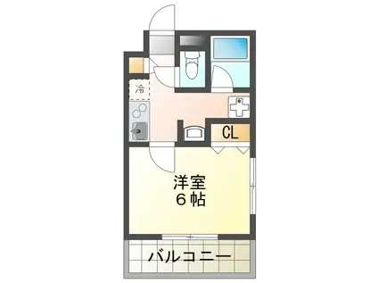 サザンエイトマンションみなみ野(1K/3階)の間取り写真