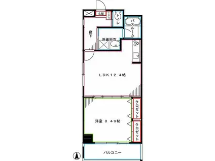 RESIDENCE SATSUMA(1LDK/5階)の間取り写真